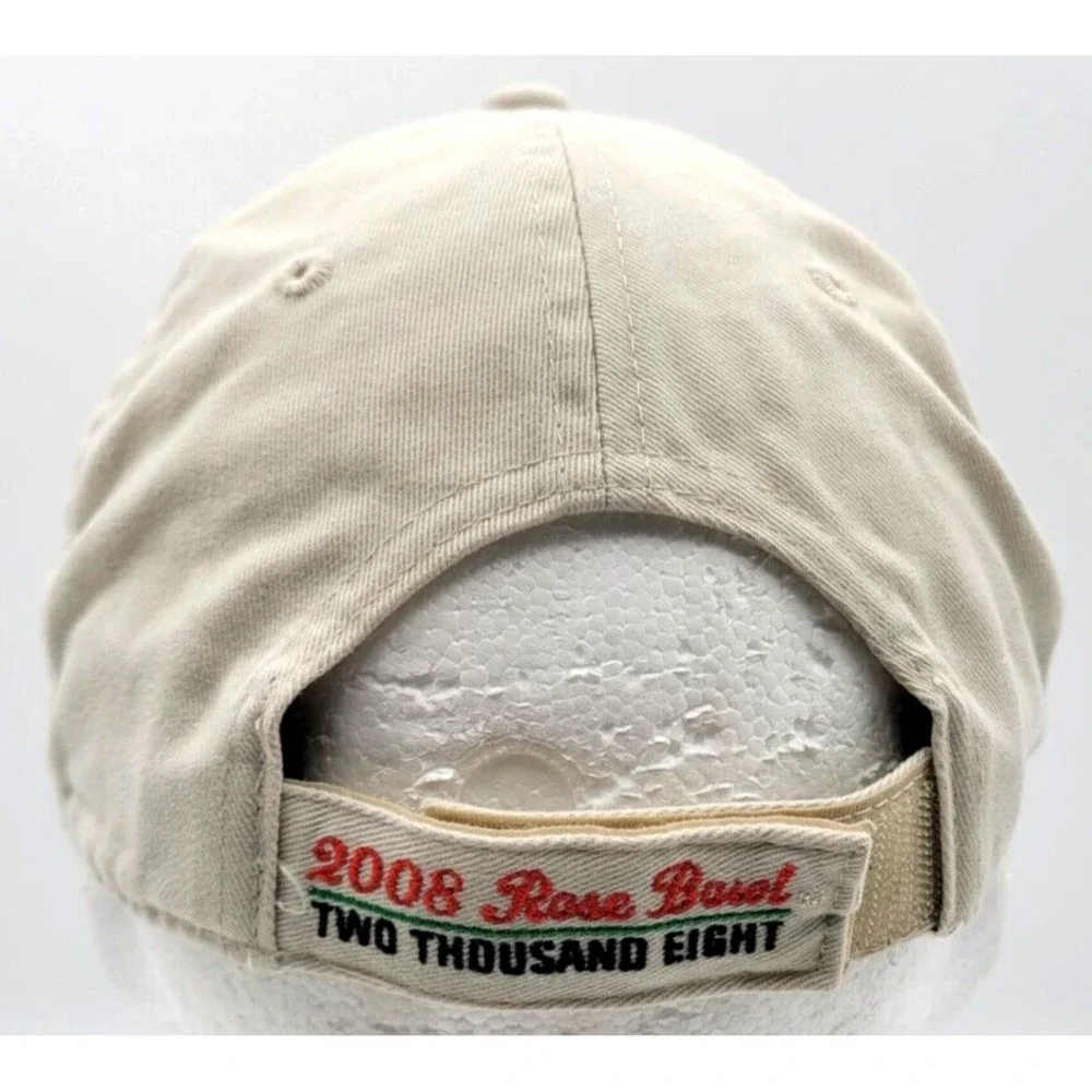 2008 ROSE‎ BOWL NIKE CAP HAT STRAP BACK ONE SIZE LOGO BEIGE ADJUSTABLE ILLINOIS
